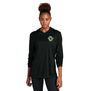 Sport-Tek Posi-UV Pro Long Sleeve Hoodie Black ST420LSH