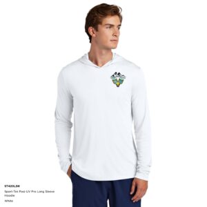 Sport-Tek Posi-UV Pro Long Sleeve Hoodie White ST420LSH
